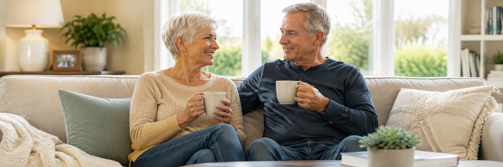 Retired couple deciding whether to downsize or move